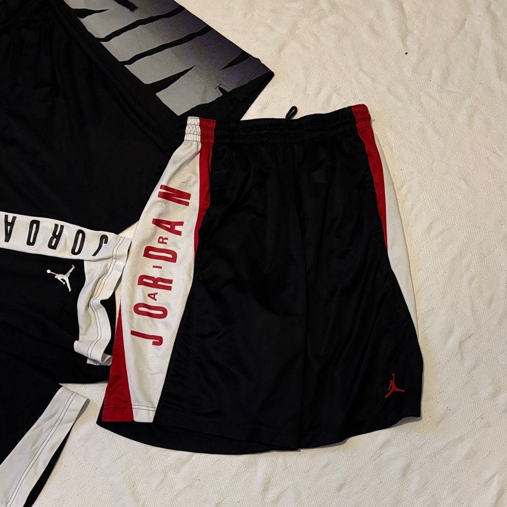 Jordan and Nike Black, White, and Red Shorts Trio - Picture 9 of 12
